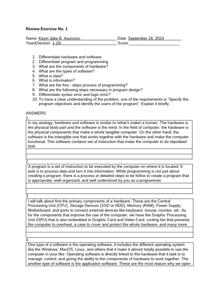 Review Exercises | PDF