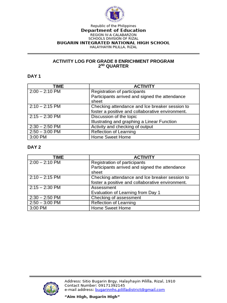 Activity Log - Enhancement Program | PDF | Theoretical Computer Science ...