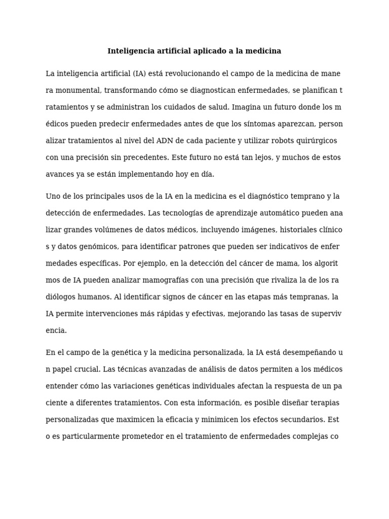 IA en Medicina: Transformación y Retos | PDF | Inteligencia artificial ...