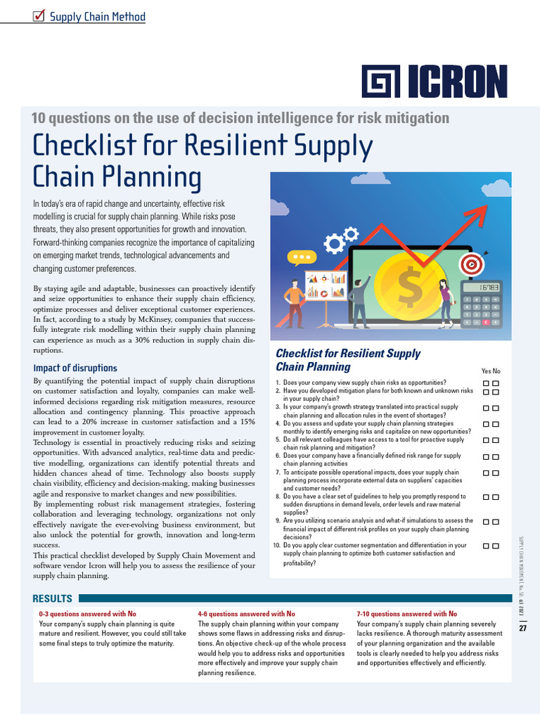 Checklist For Resilient Supply Chain Planning | PDF | Supply Chain | Risk
