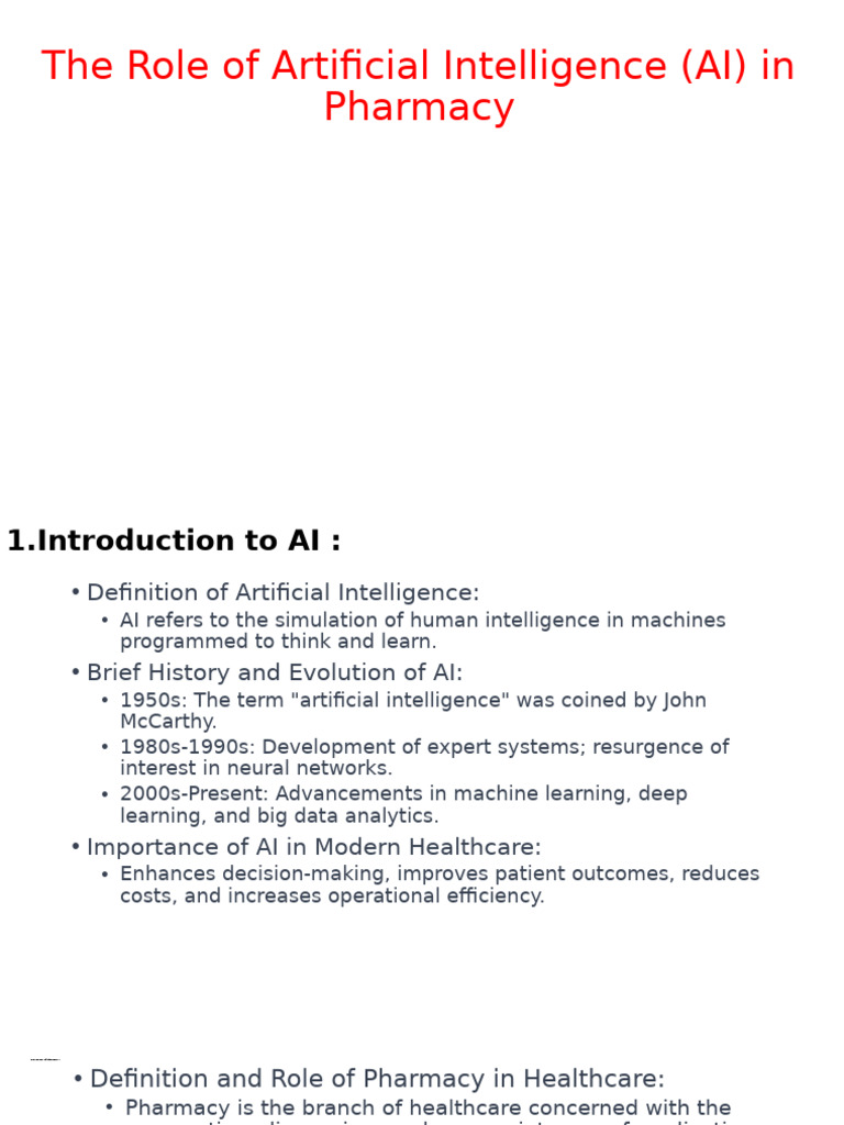 The Role of Artificial Intelligence (AI) | PDF
