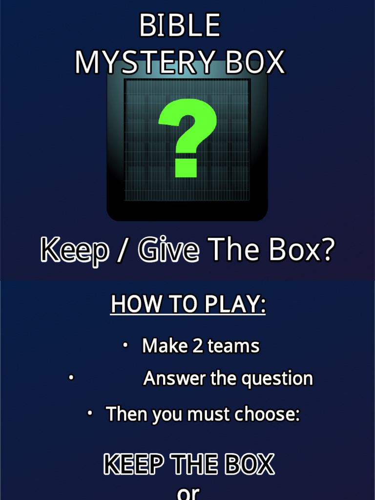 Bible Game Mystery Box | PDF