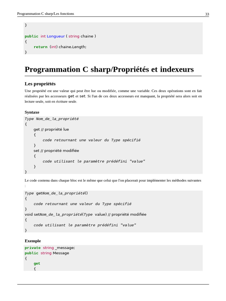 Cour1 Csharp Partie2 | PDF
