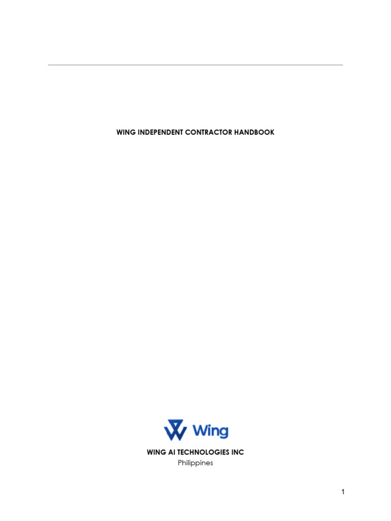 Wing Independent Contractor Handbook 1 | PDF