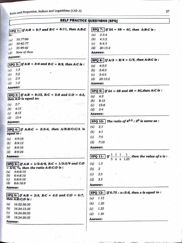 Ratio and Proportion | PDF