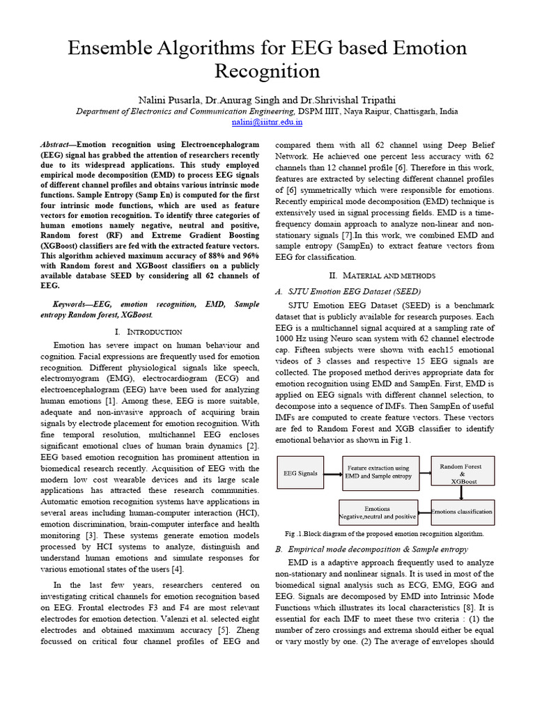2.ensemble Algorithms For EEG Based Emotion Recognition | PDF