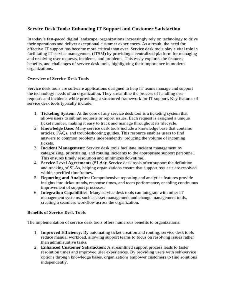 Servicedesk Tool | PDF