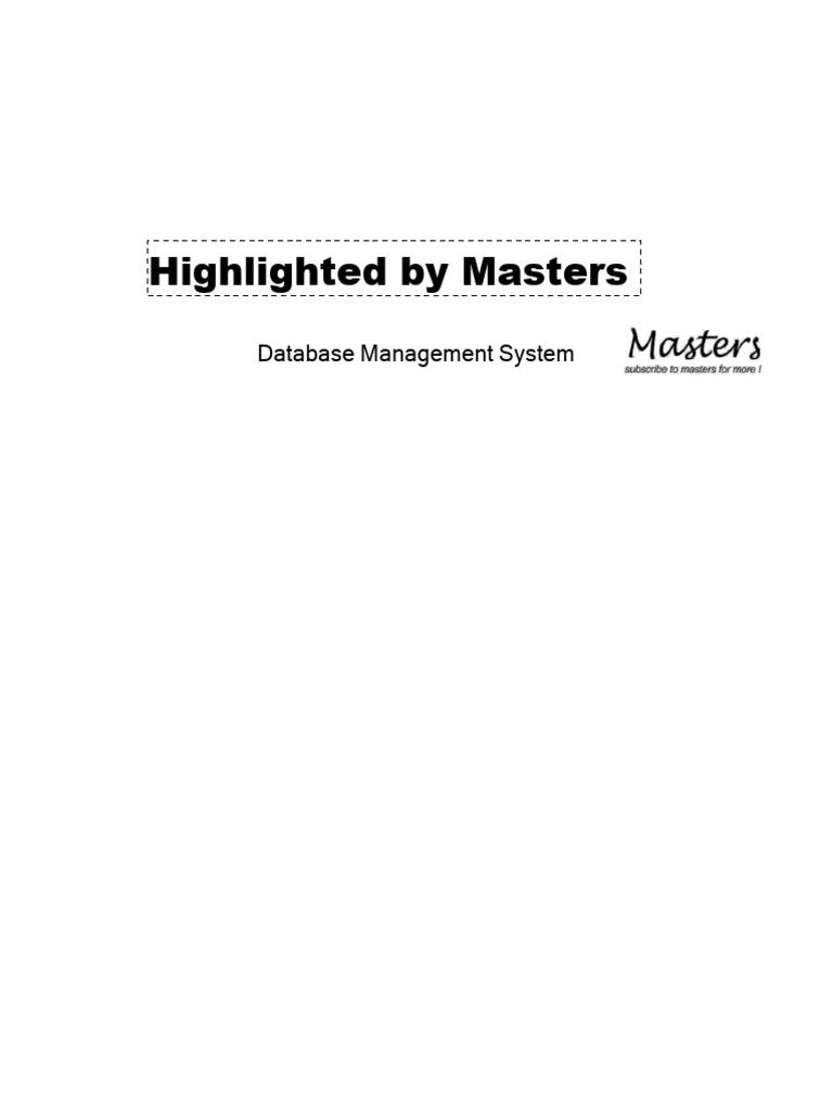 CS403 Highlight Handout by Masters Lec 1to18 | PDF