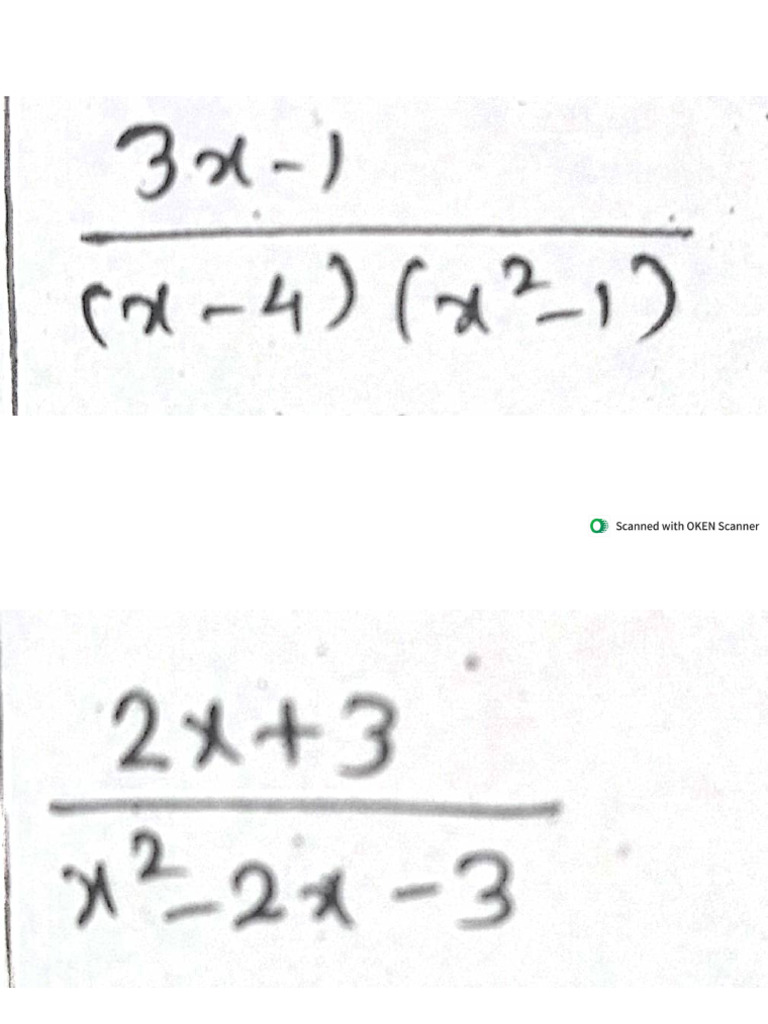 Partial fraction test pdf