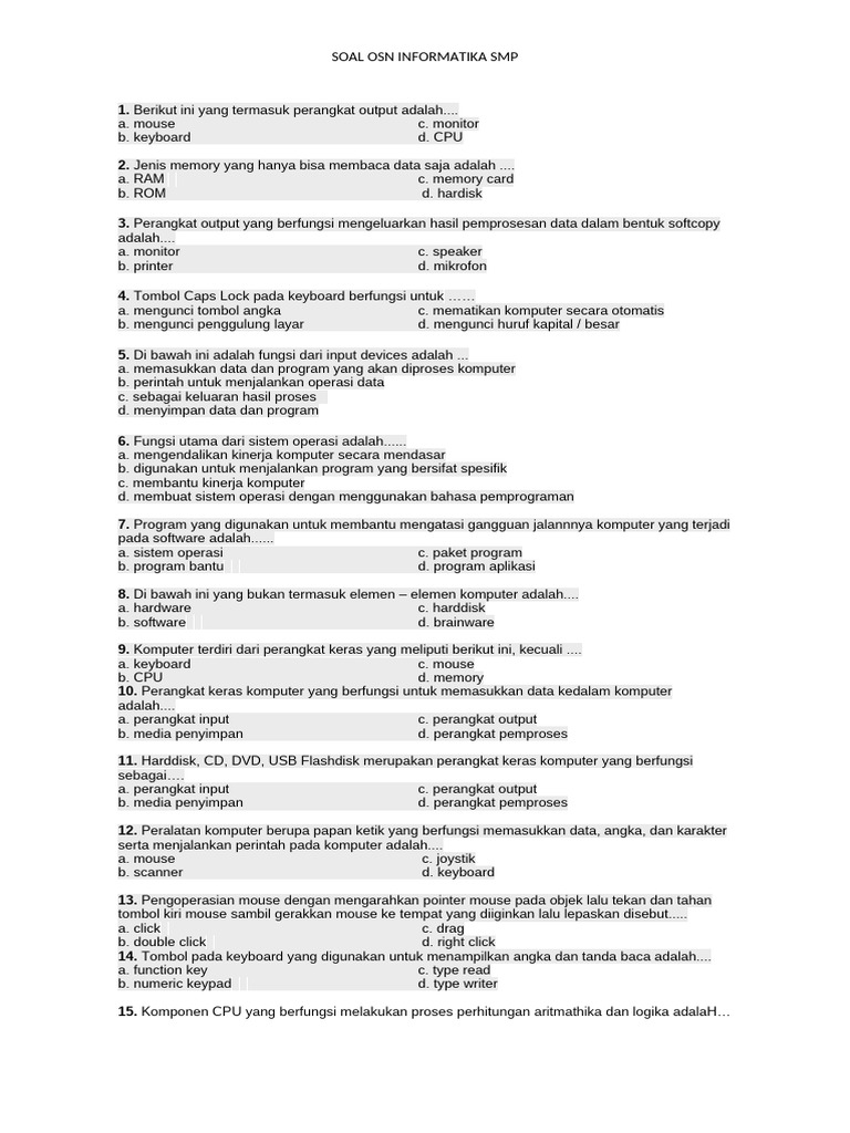 Soal Soal Osn Informatika