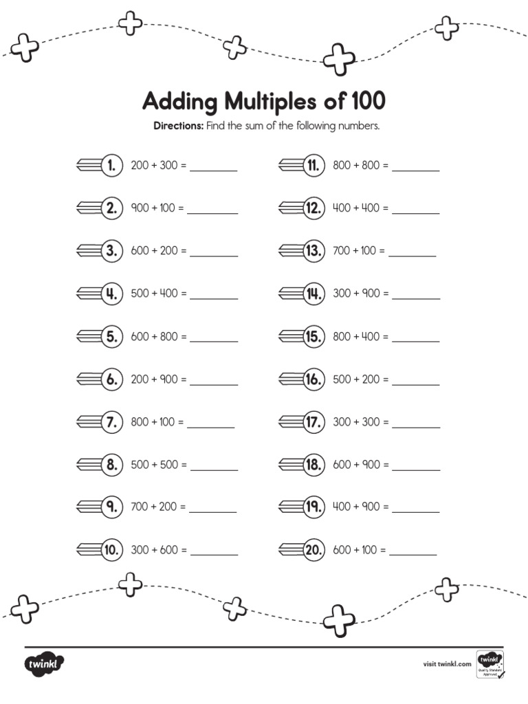 Adding multiples of 100 pdf