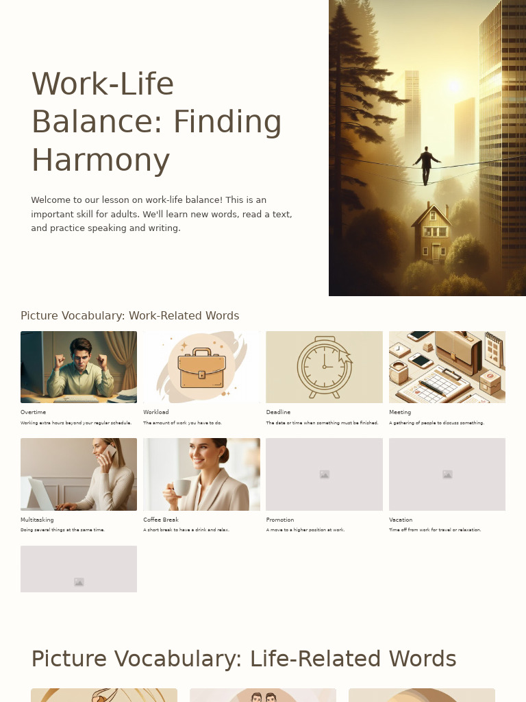 Lesson 12 Work Life Balance | PDF