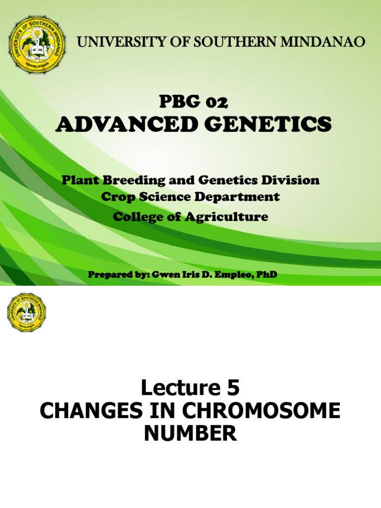 PBG Maj 2 - Lec 6 - Changes in Chromosome Number | PDF