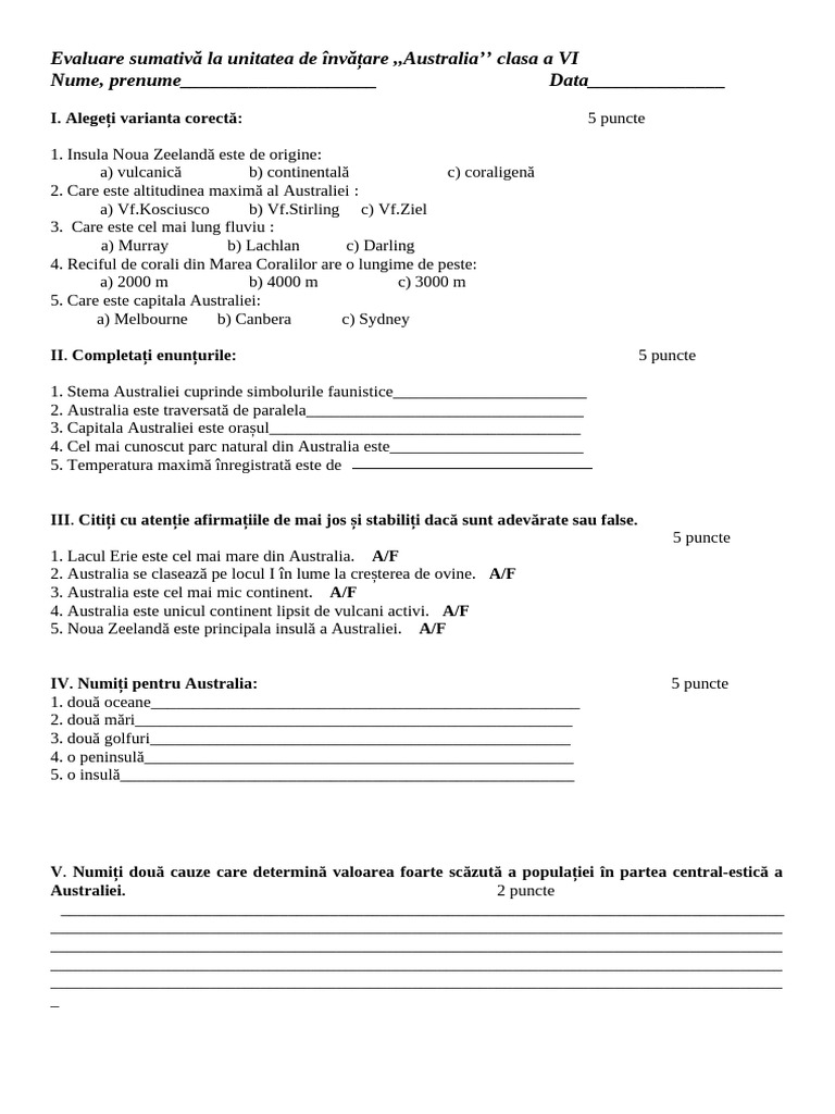 Test australia pdf