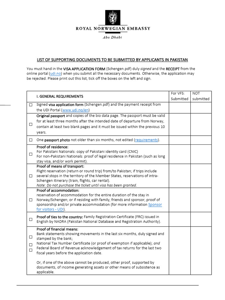 Harmonized Checklist Pakistan 2023 | PDF