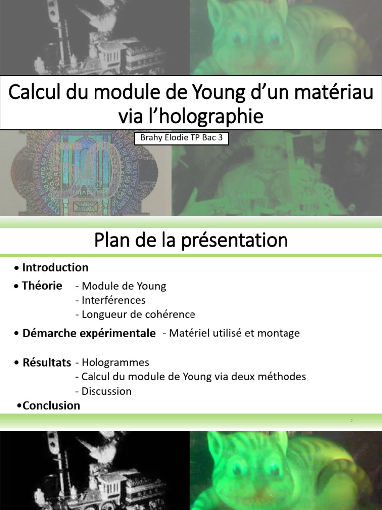 Calcul du module de Young par holographie | PDF | Holographie ...