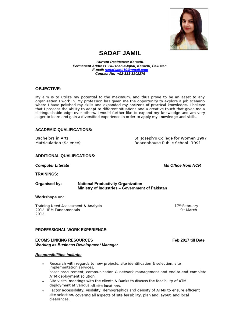 Sadaf (Resume) - 1 | PDF