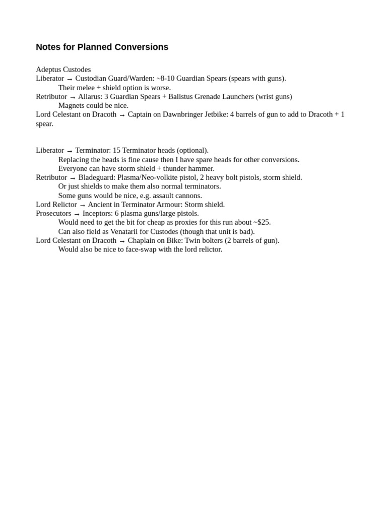 Conversions Ideas and Notes | PDF