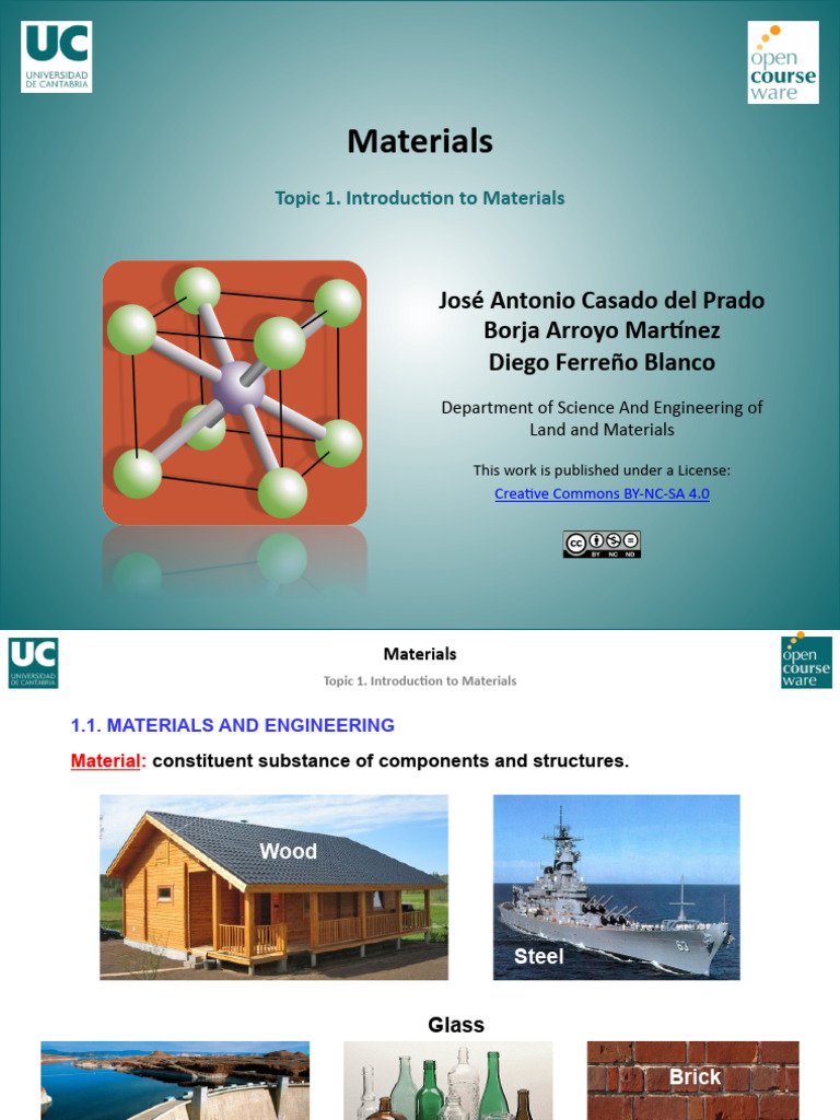 Topic - 1 Introduction To Materials | PDF