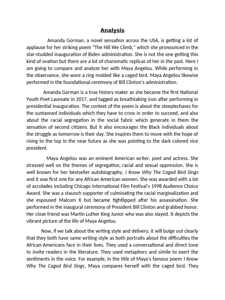 Final Draft - Gorman and Angelou | PDF