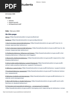 Behaviour – Students