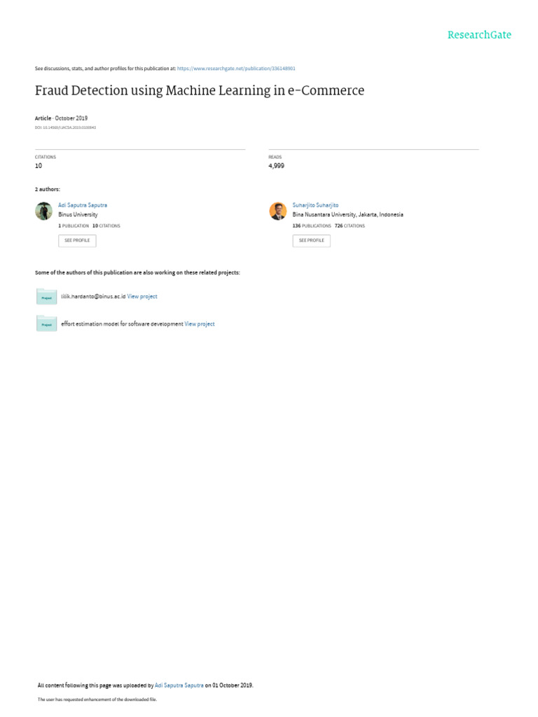 E-Commerce Fraud Detection via ML Techniques | PDF | Machine Learning ...