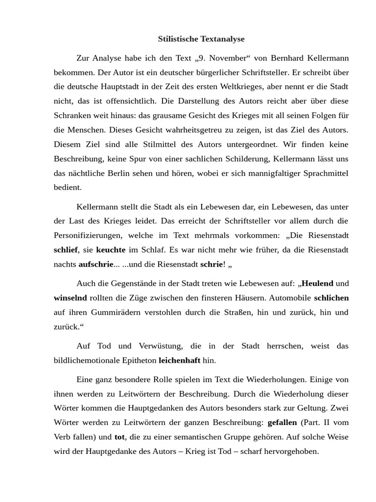 Stilistische Textanalyse | PDF