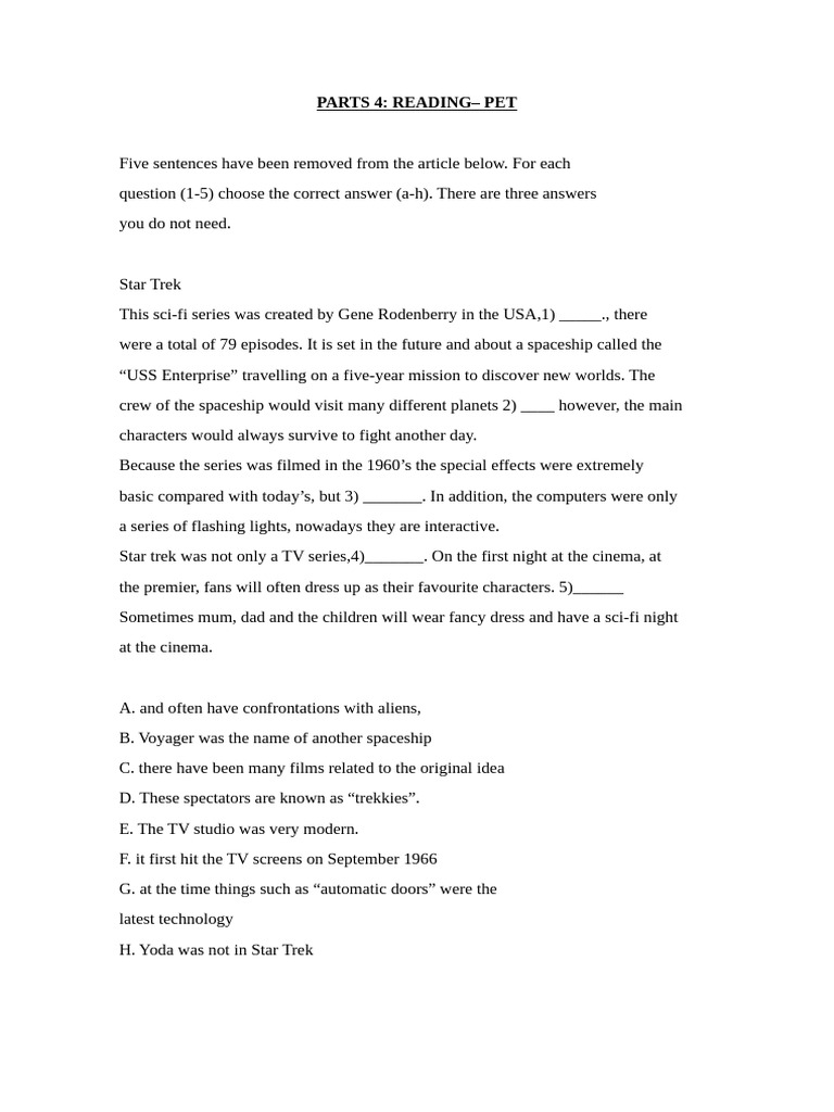 Parts 4 Reading | PDF