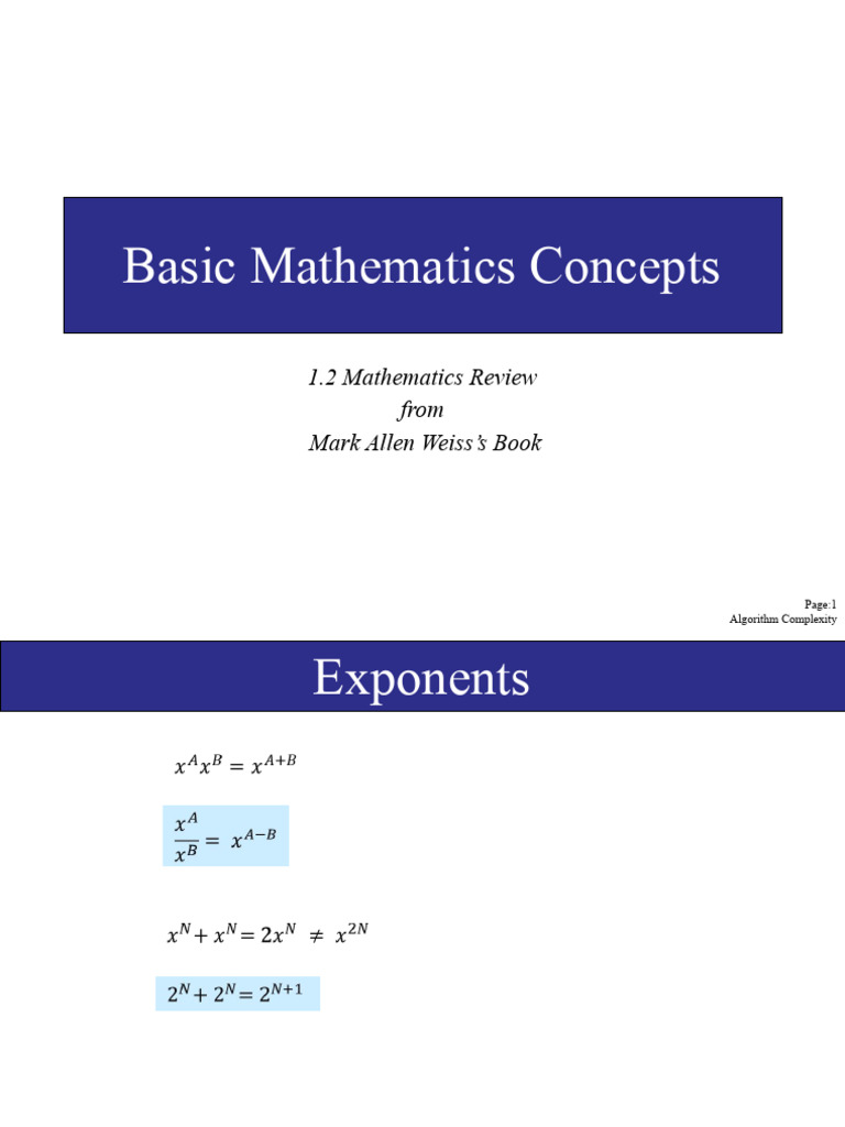 Review 1. Math Formulas | PDF