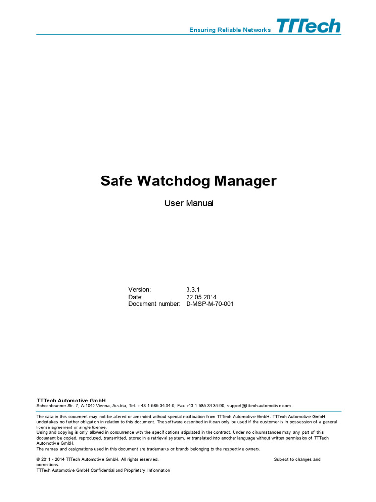 Safe Watchdog Manager User Manual | PDF | Computer Program | Programming