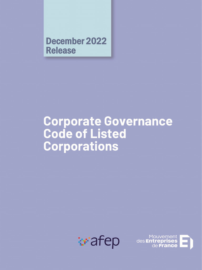 Afep Medef Code Revision 2022 Version EN | PDF
