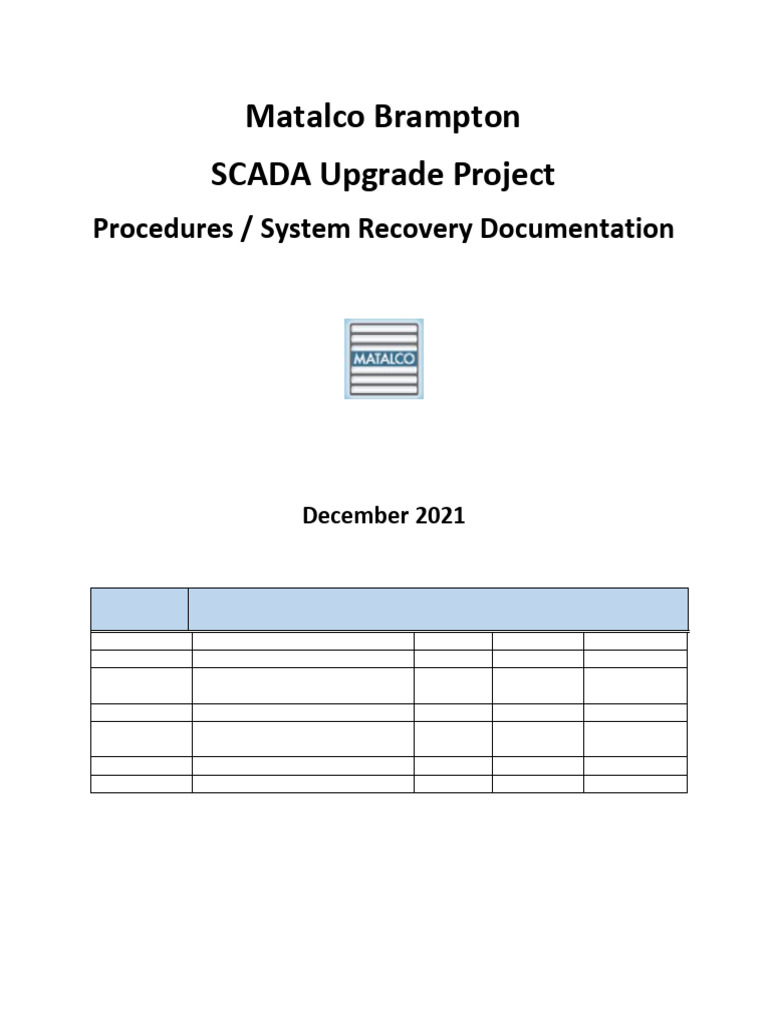 MAT100P SCADA Testing and System Recovery Procedures | PDF