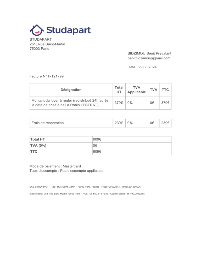 Désignation Total HT TVA Applicable TVA TTC | PDF