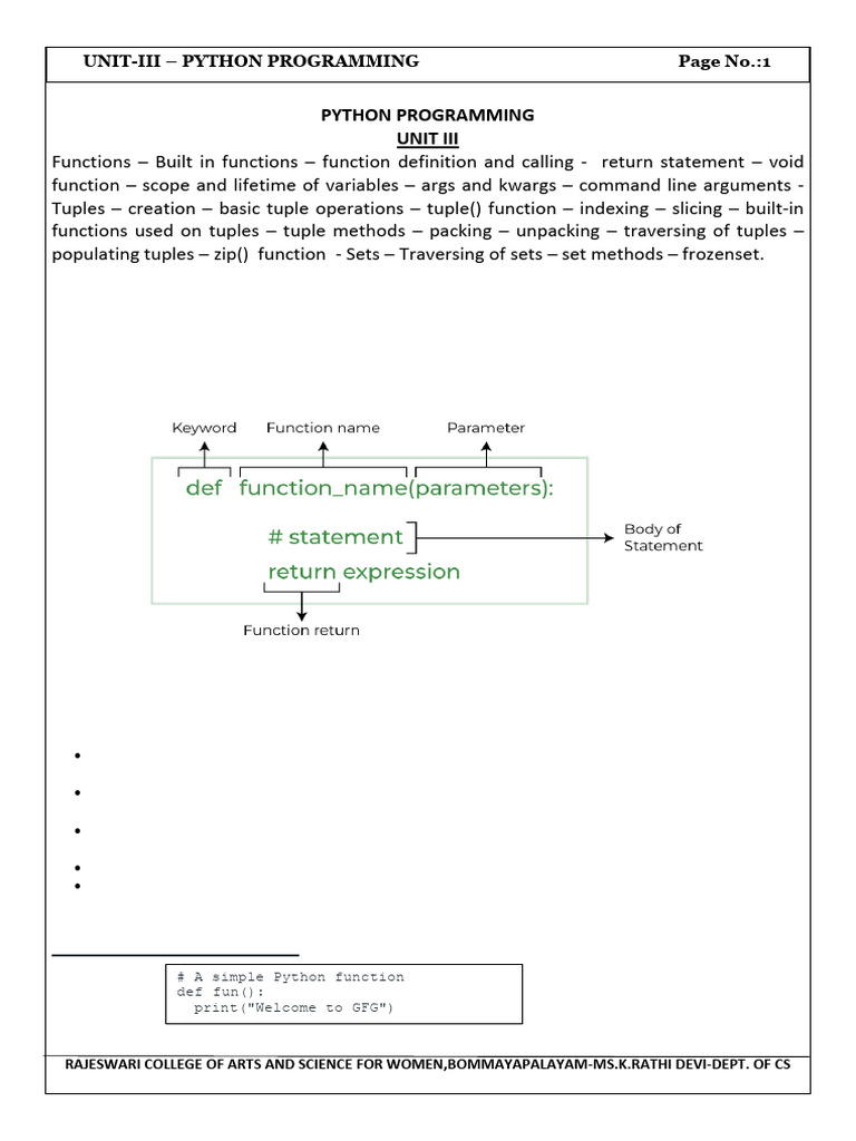 Unit-Iii-Python Theory Notes | PDF