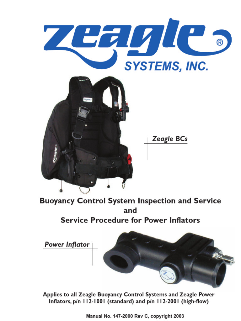 Zeagle BC Inflator Manual | PDF | Screw | Equipment