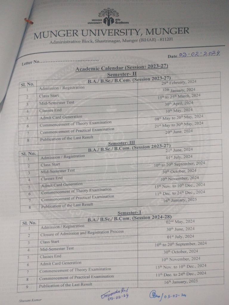 Academic Calendar 20241 PDF