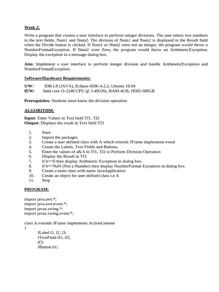 Java Lab Week 2 | PDF