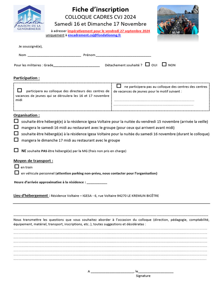 Fiche Inscription | PDF
