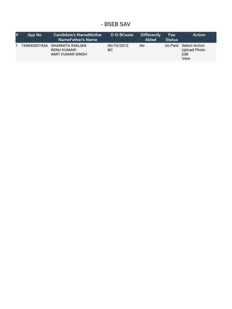 Bseb Sav | PDF