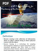 Application of GIS & Remote Sensing for Monitoring of Bio-Diversity
