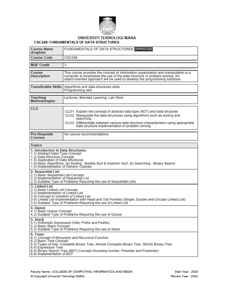 Fundamental of Data Structure | PDF