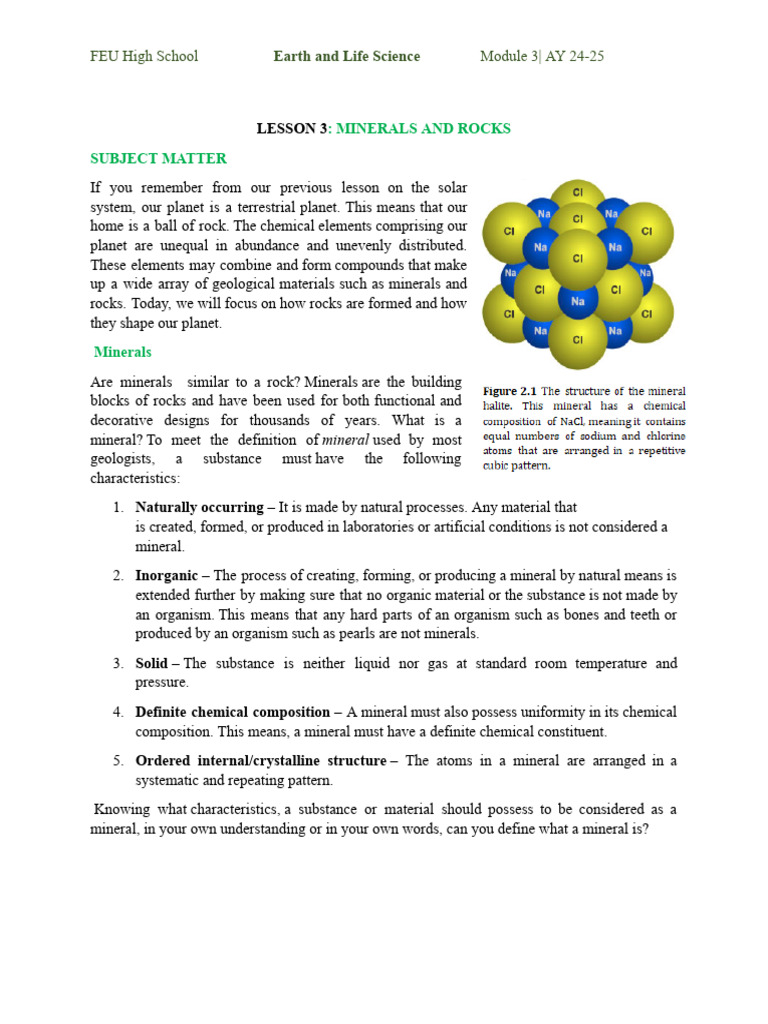 Els Rocks and Minerals | PDF