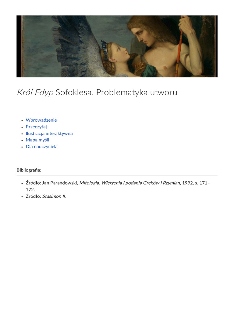 Co To Jest Problematyka Utworu Krol Edyp Sofoklesa Problematyka Utworu | PDF