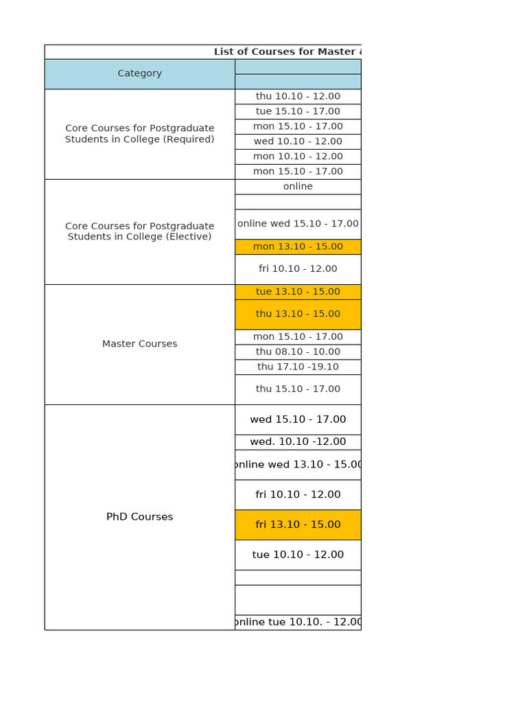Course List PDF