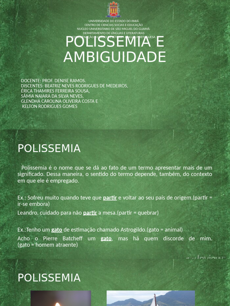 Diferença entre Polissemia e Ambiguidade | PDF