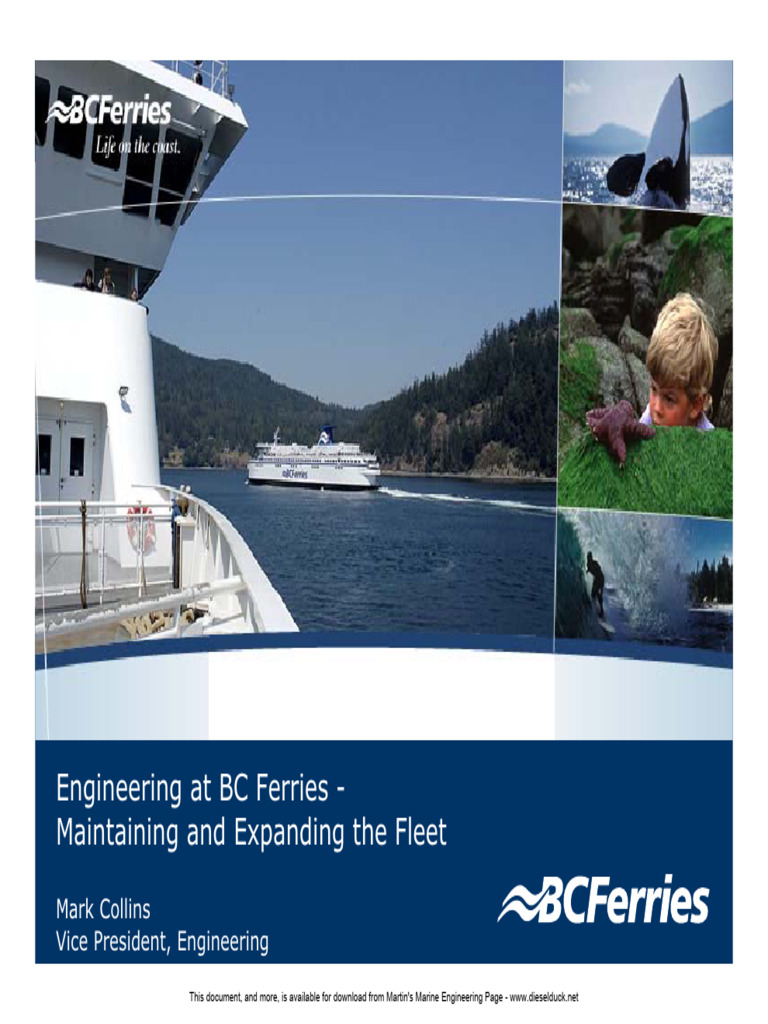 2007 BC Ferries Eng Dept Overview عرض لخدمات شركة بحرية | PDF