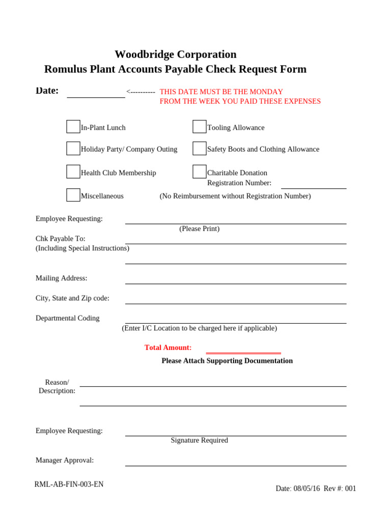 RML Ab Fin F 003 en AP Check Request | PDF