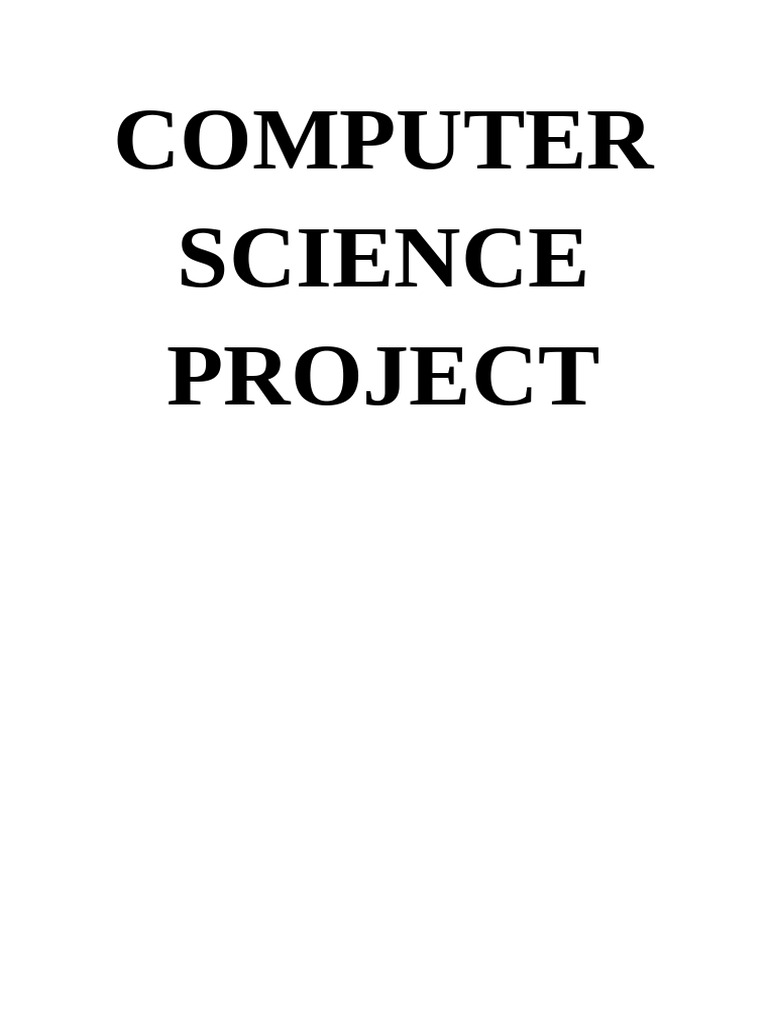 Computer Science Project | PDF