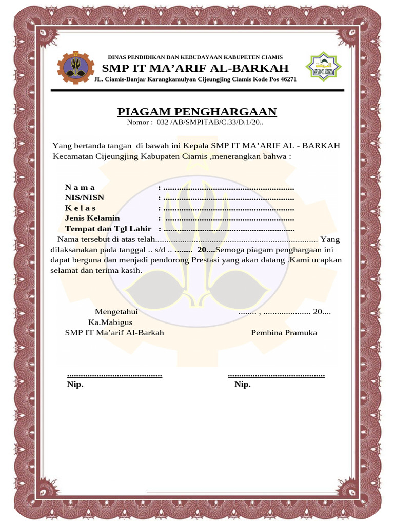 Piagam Pramuka | PDF