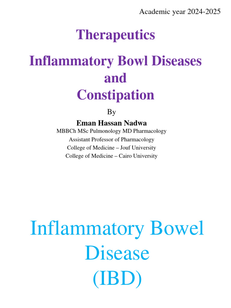 IBD and Constipation Treatment Overview | PDF | Inflammatory Bowel ...